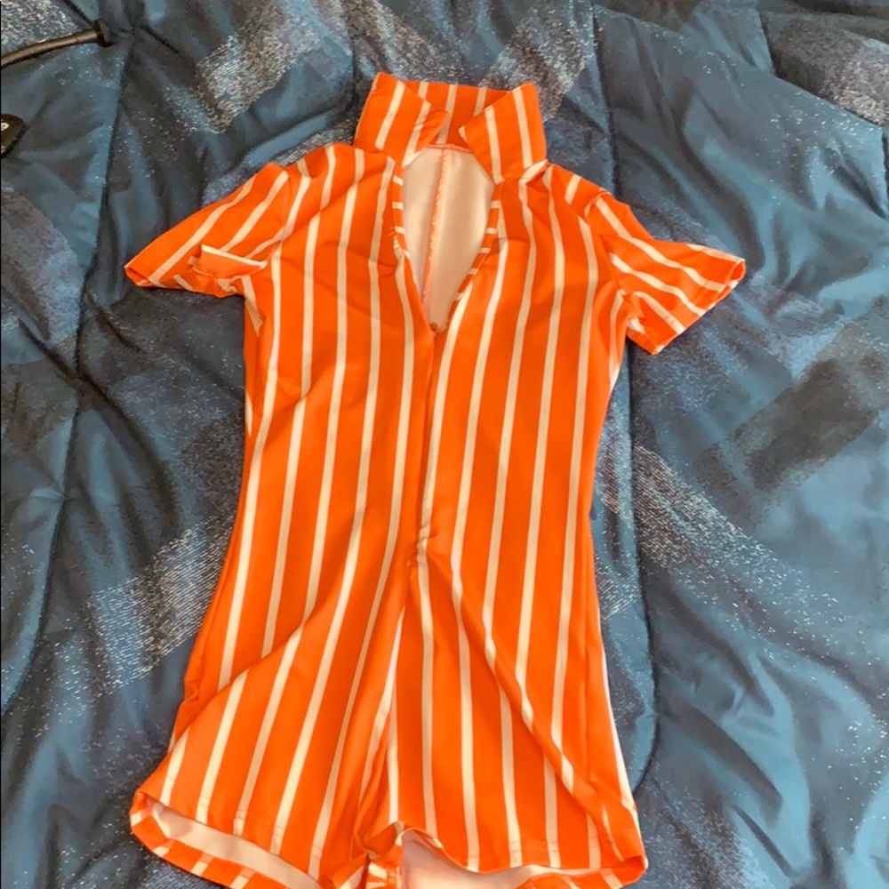 Orange one piece short set